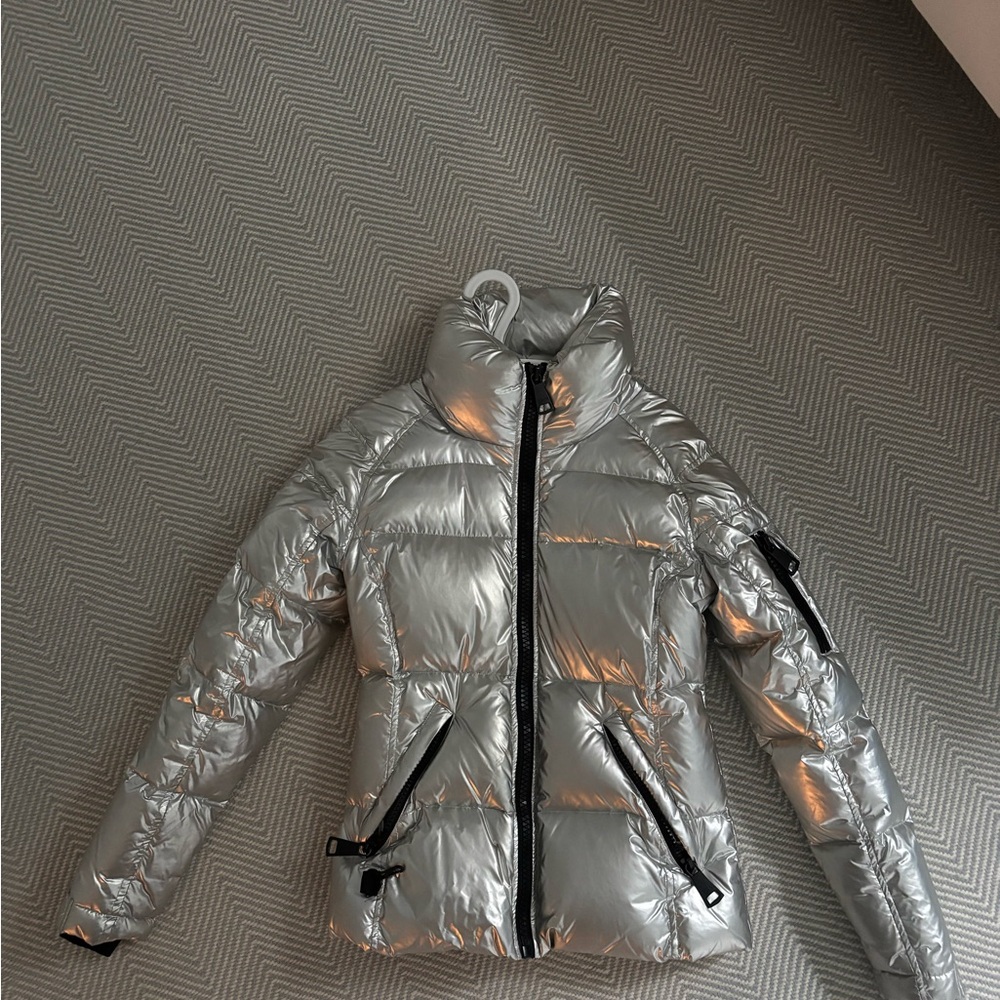 SAM. Metallic Silver Women's Puffer Jacket